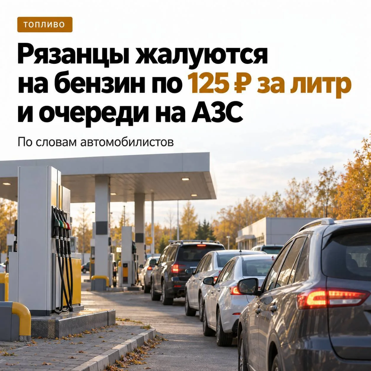 ⛽ Рязанцы пожаловались на бензин по 125 рублей за литр и очереди на АЗС.