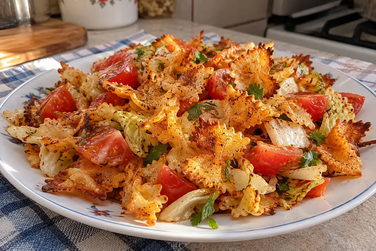 Хрустящий салат с пастой