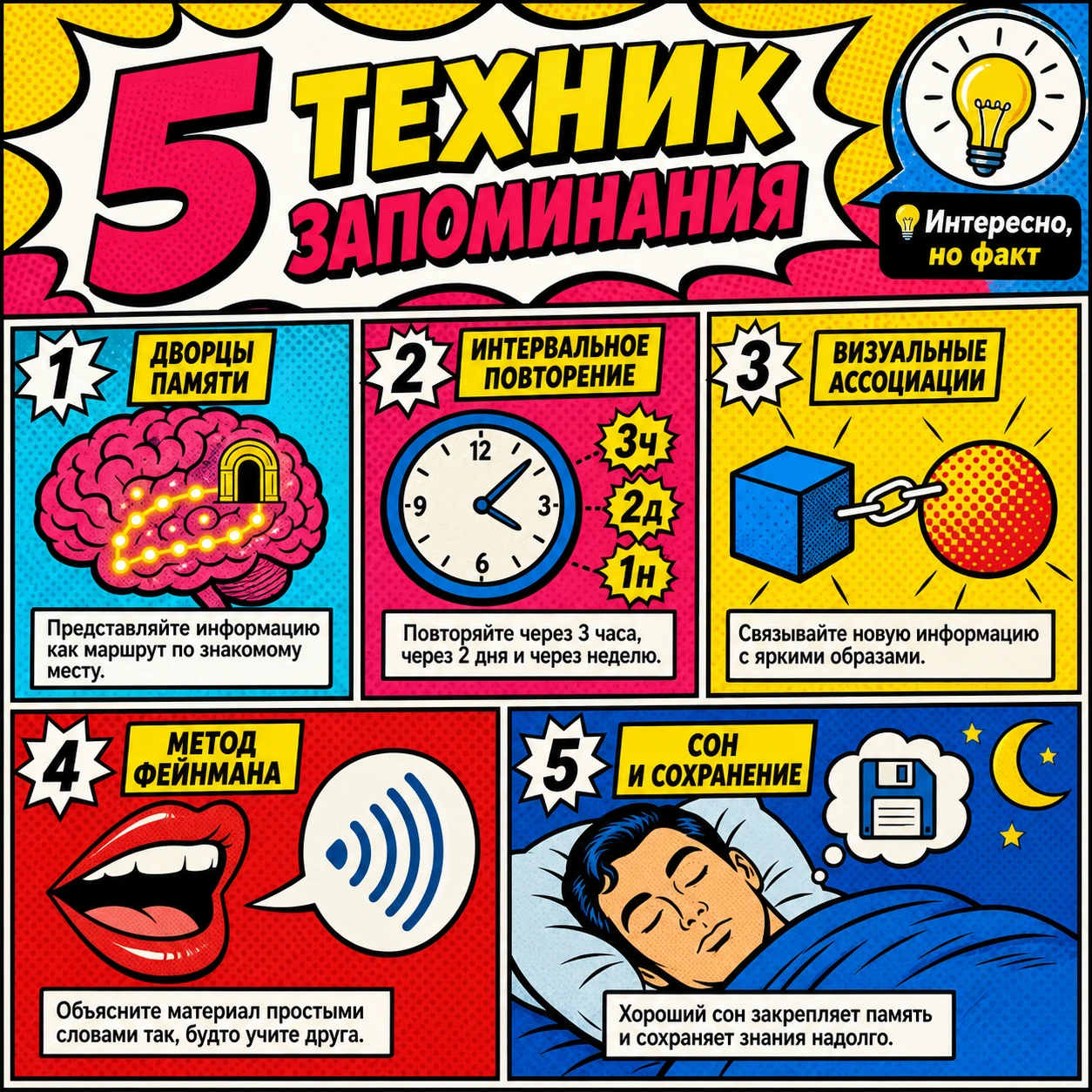 🧠 5 техник запоминания, которые действительно работают
