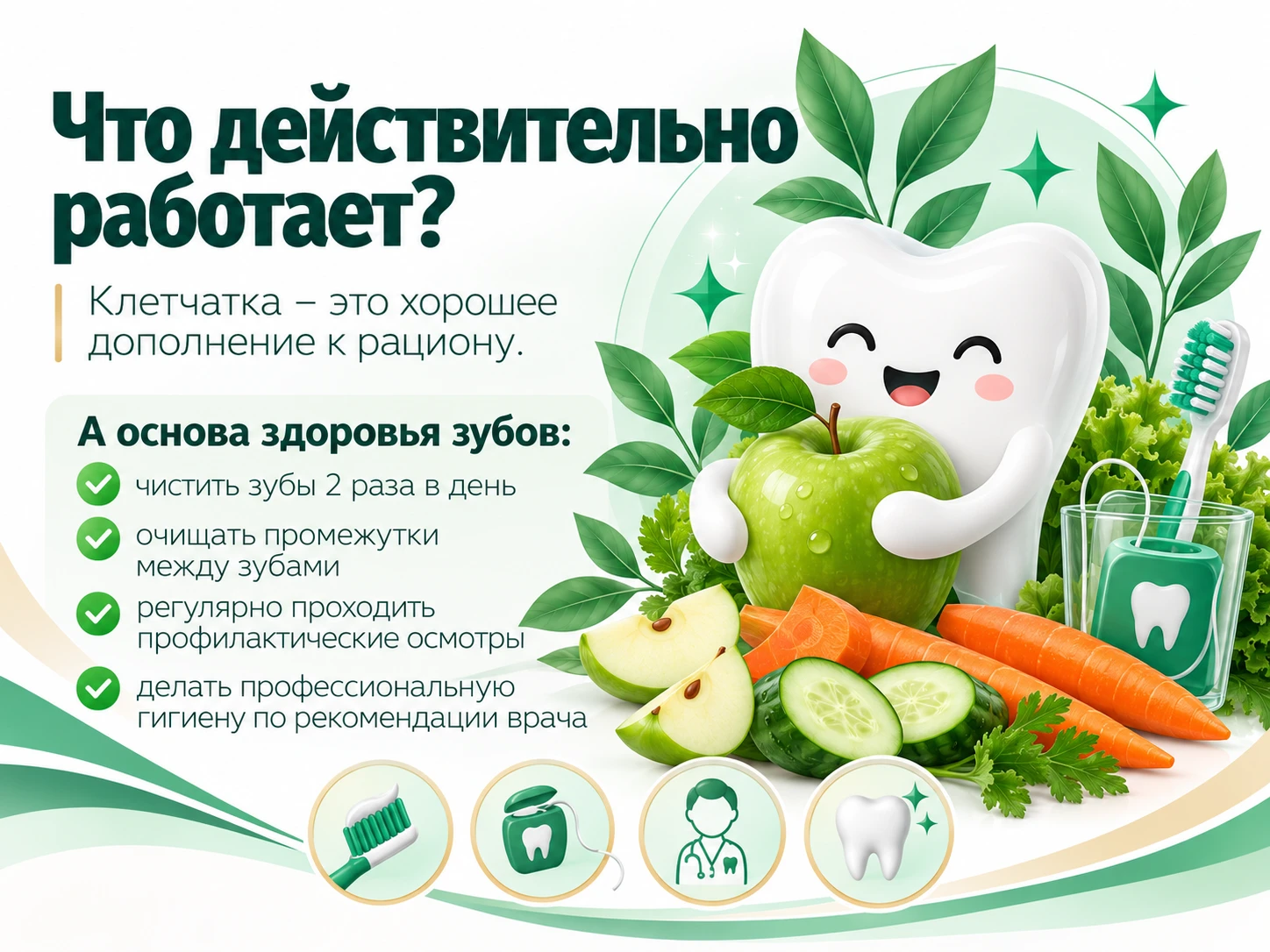 🥕🦷 ЗДОРОВЬЕ ЗУБОВ НАЧИНАЕТСЯ НЕ ТОЛЬКО С ЗУБНОЙ ЩЁТКИ