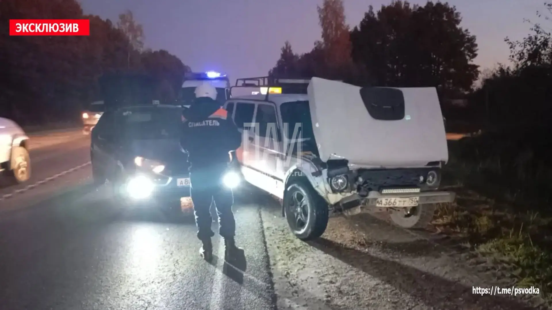 ДТП на трассе Псков-Гдов: на помощь пострадавшей в «Ниве» прибыли спасатели и медики