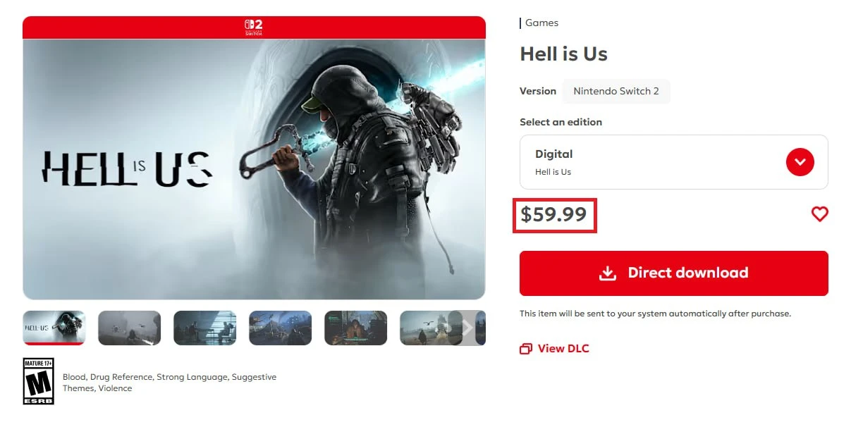 Мрачный экшен Hell is Us вышел на Switch 2 — в проекте есть текстовый перевод на русски...