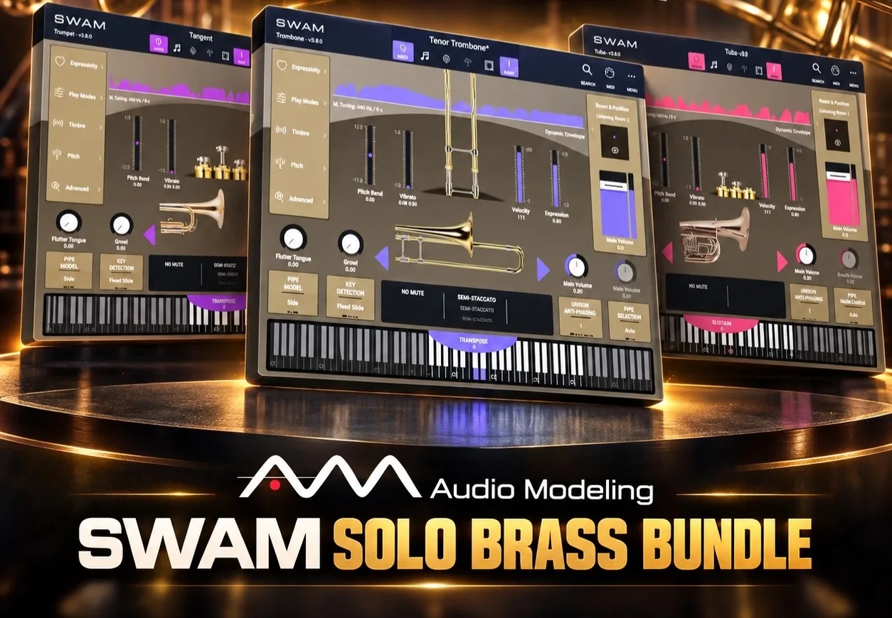 🎺 А это целый набор медных духовых от Audio Modeling — SWAM Solo Brass Bundle v3.12.3.