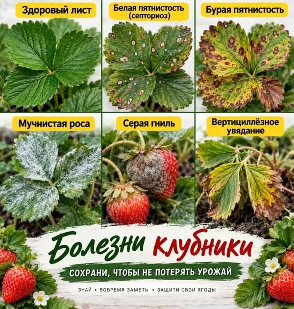 Болезни клубники. Сохрани, чтобы не потерять урожай