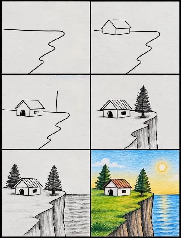 РИСУЕМ классный рисунок поэтапно! 🥳🎉👌