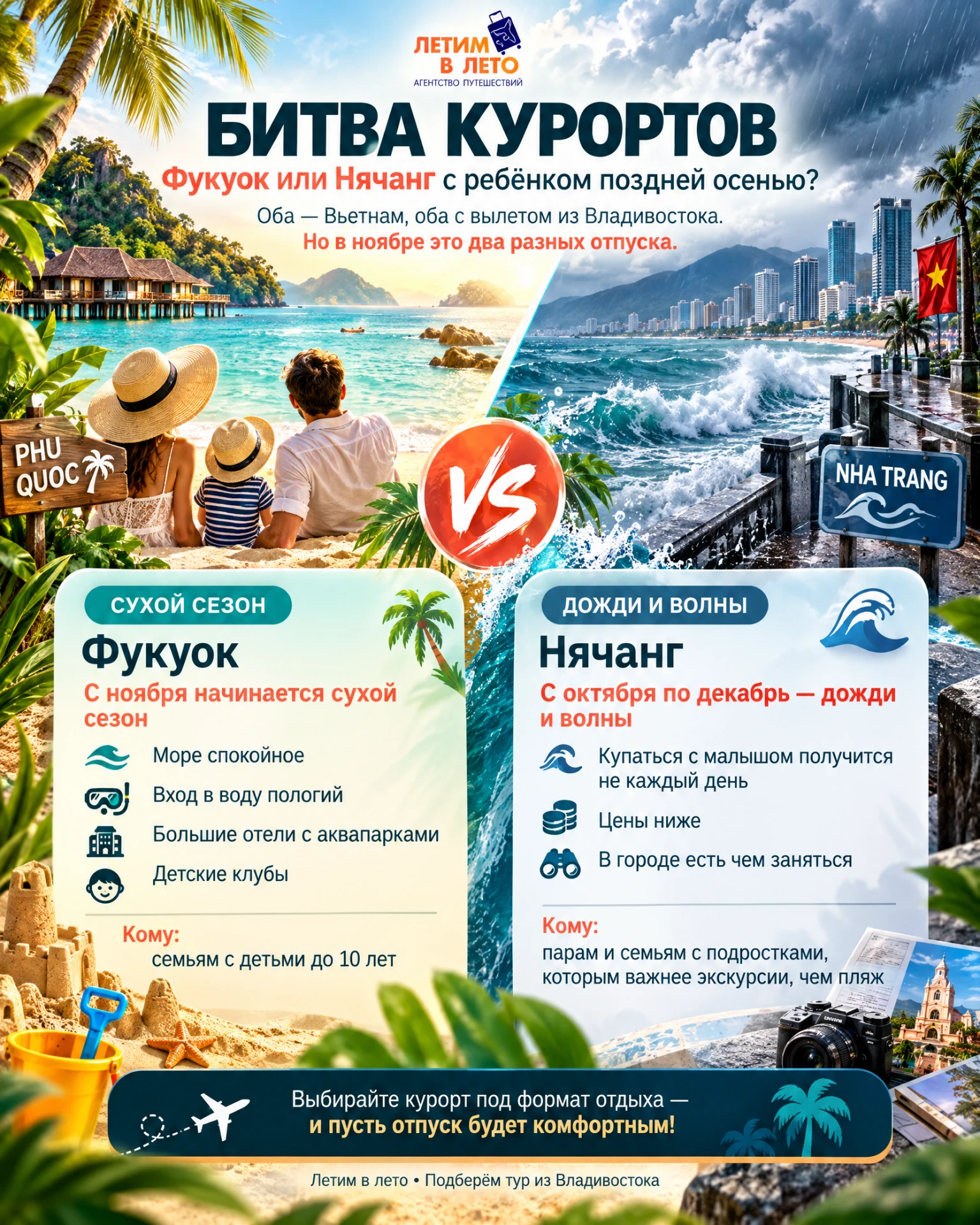 БИТВА КУРОРТОВ: ФУКУОК ИЛИ НЯЧАНГ С РЕБЁНКОМ ПОЗДНЕЙ ОСЕНЬЮ?