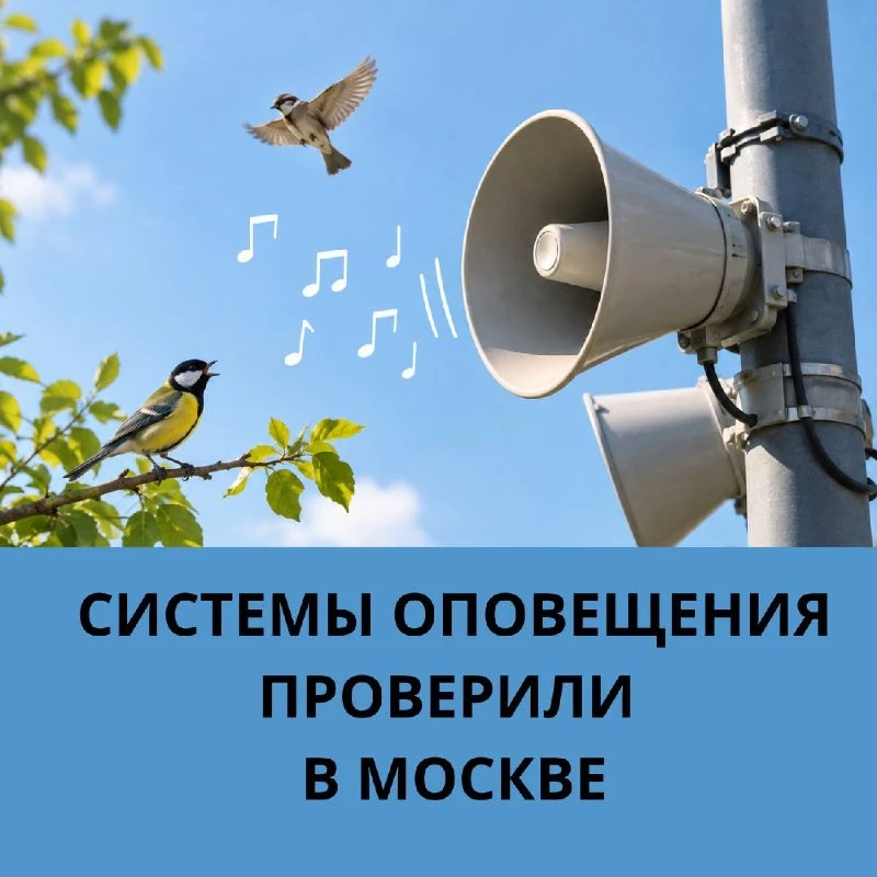 Сегодня в 10:45 на улицах Москвы из громкоговорителей звучало пение птиц.