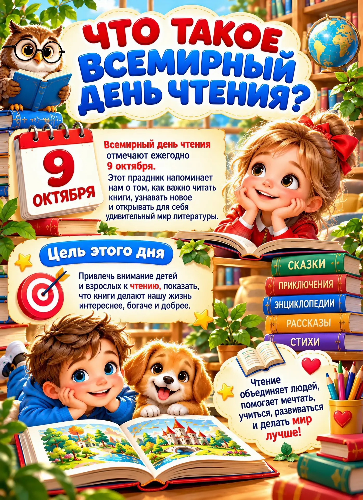 Всемирный день чтения. Почему важно читать детям? Как привить ребёнку любовь к книгам? ...