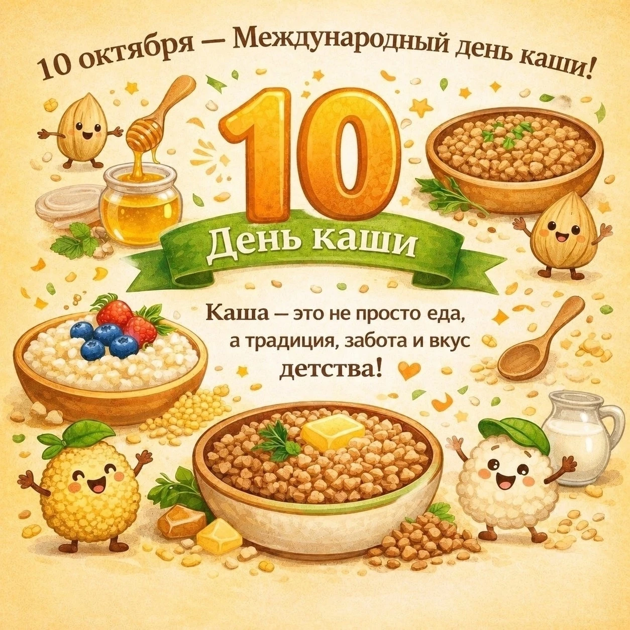 🥣 10 октября — Международный день каши!