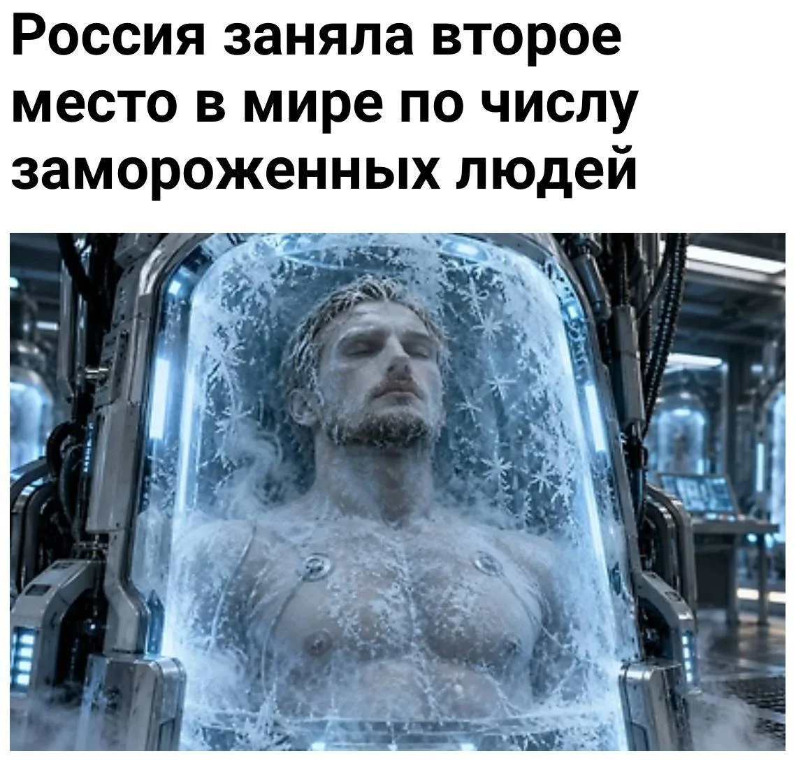 🥶 Россия — вторая в мире по числу криосохранённых людей