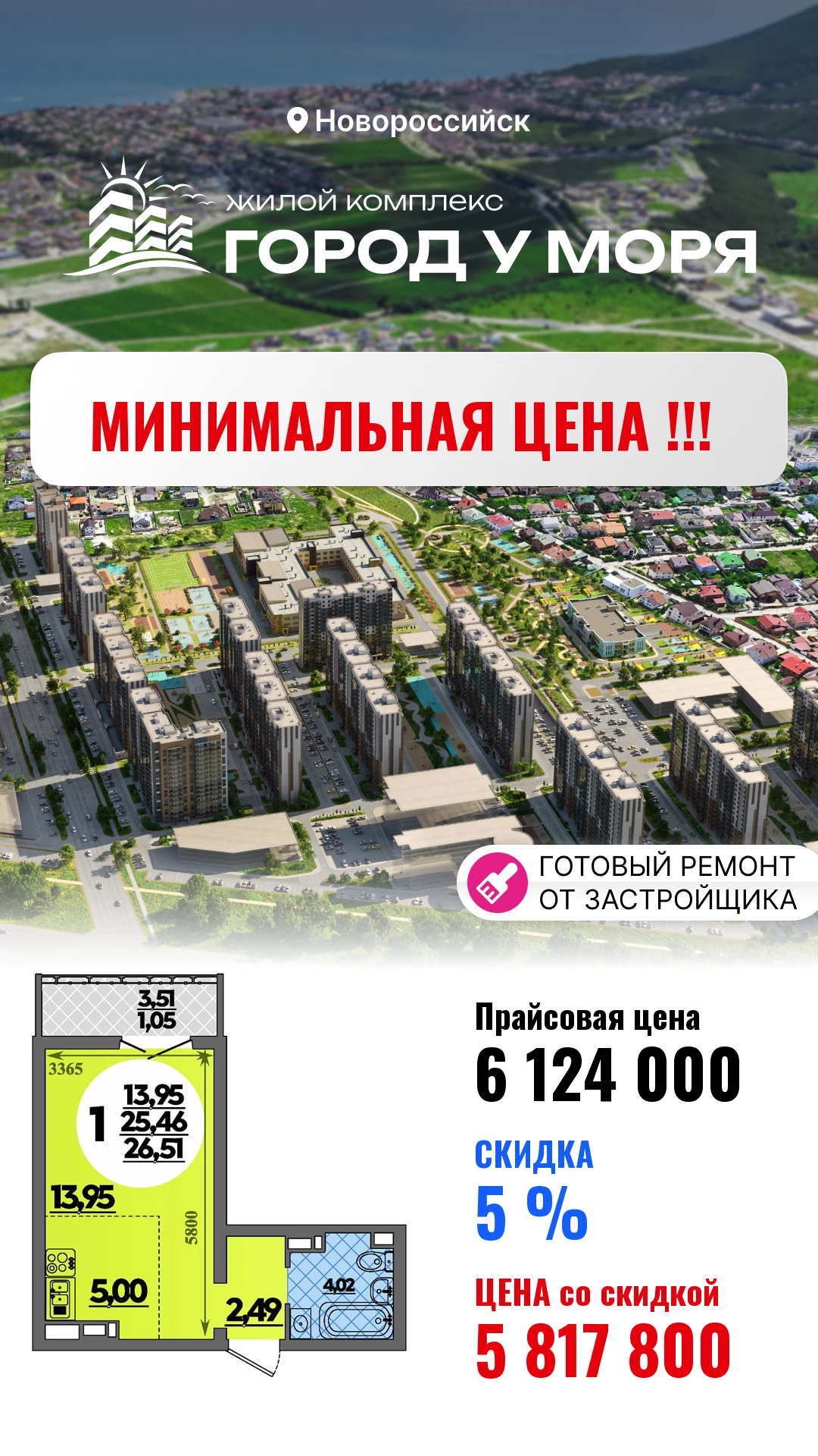 Подборка минимальных лотов по нашему комплексу
