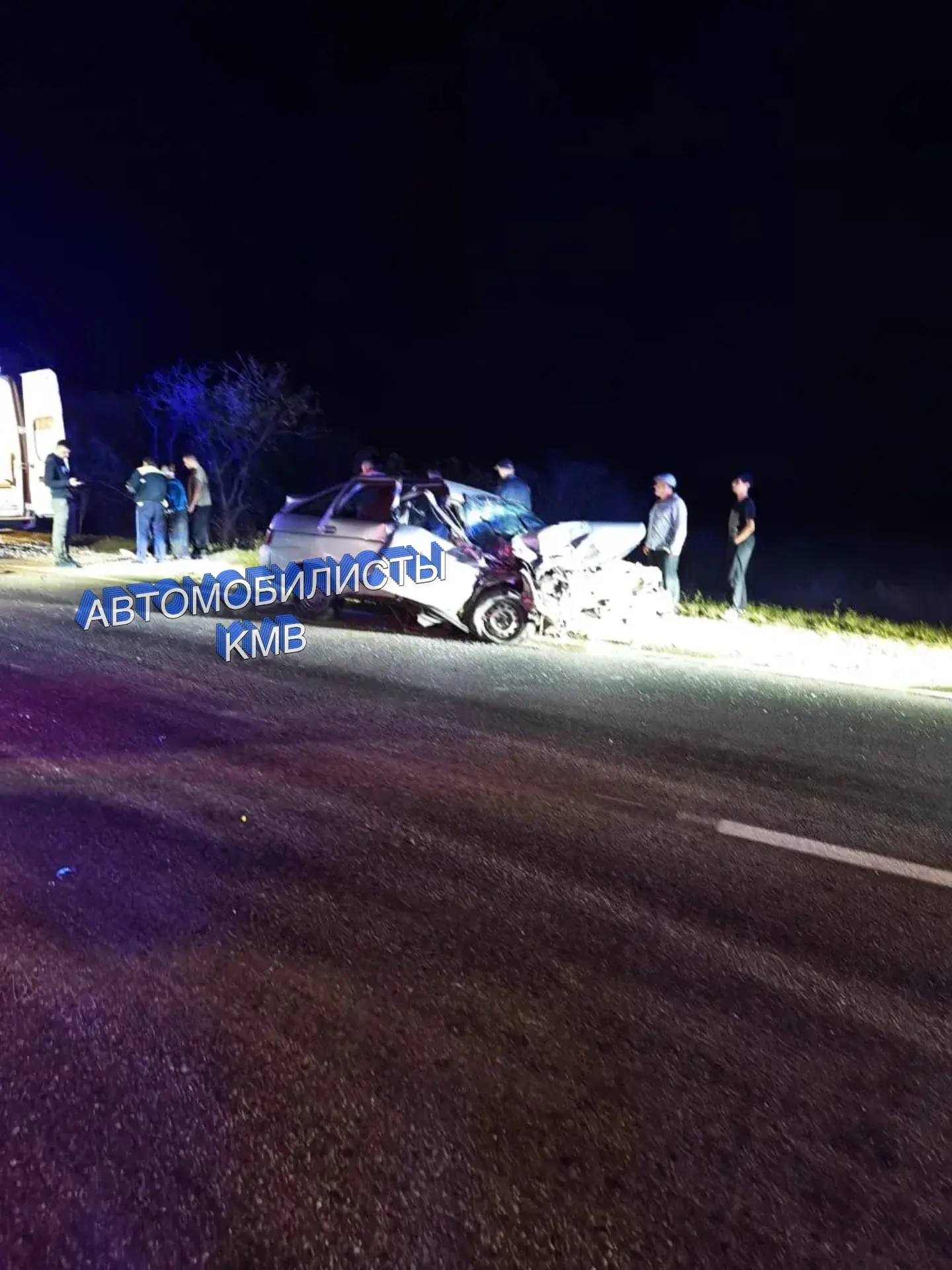Страшная авария  произошла вчера вечером  в Минводах на трассе в сторону с. Марьины Кол...