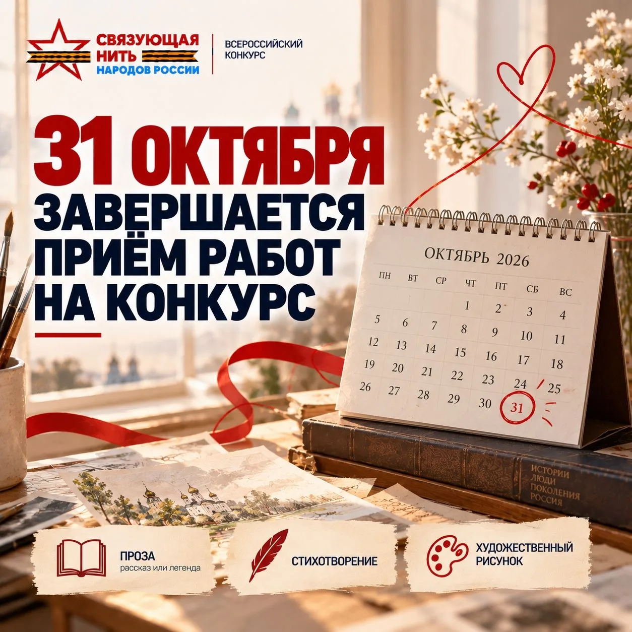 💥31 октября завершается приём работ!