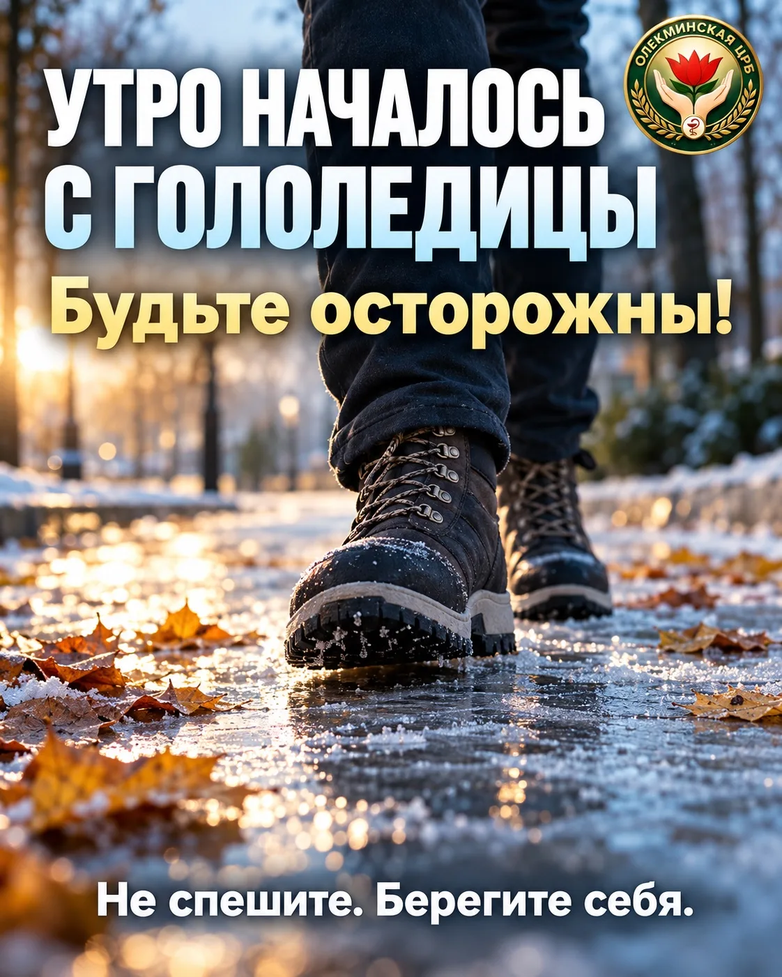 ⚠️ Утро началось с гололедицы — будьте осторожны!