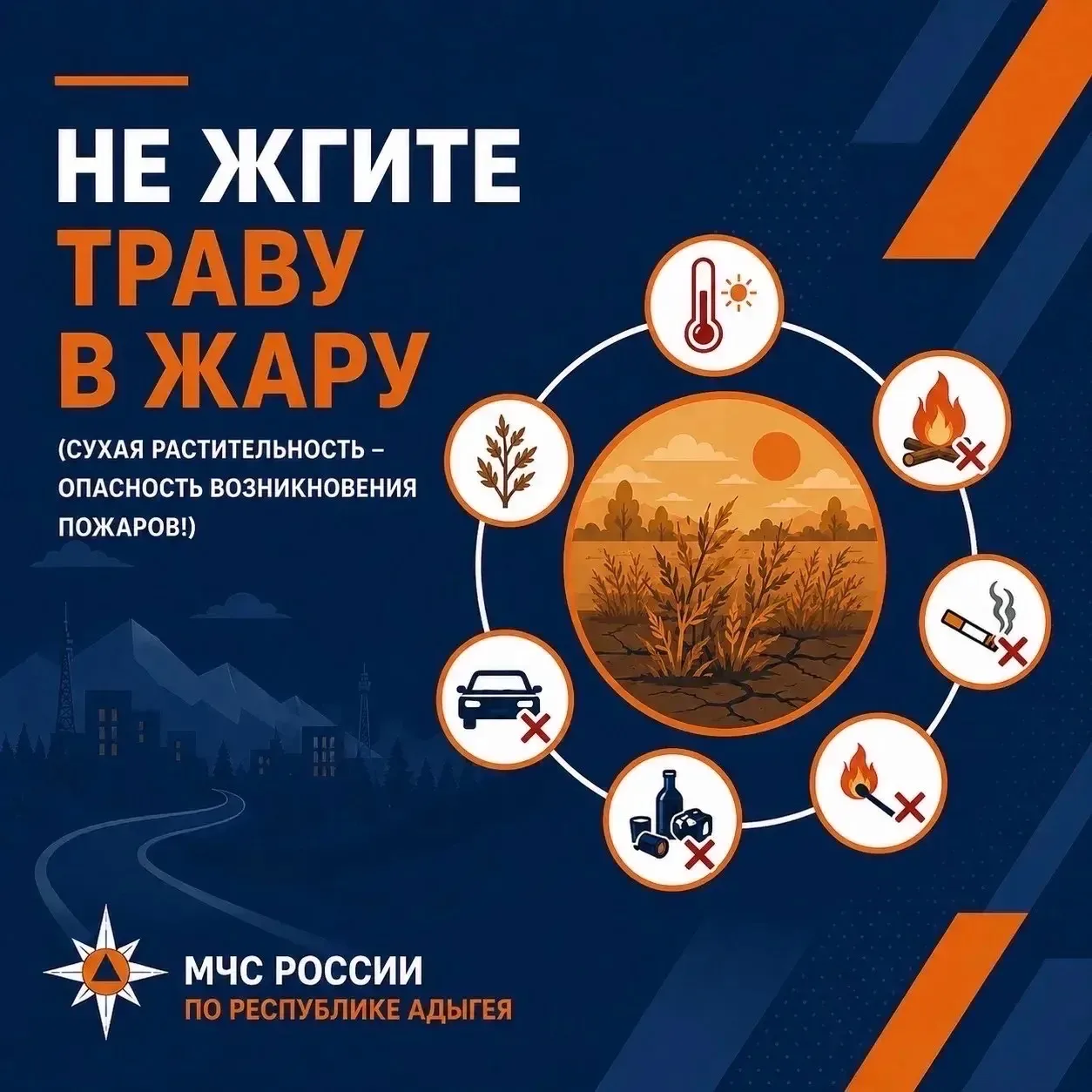 Не жгите сухую траву, не допускайте трагедии❗