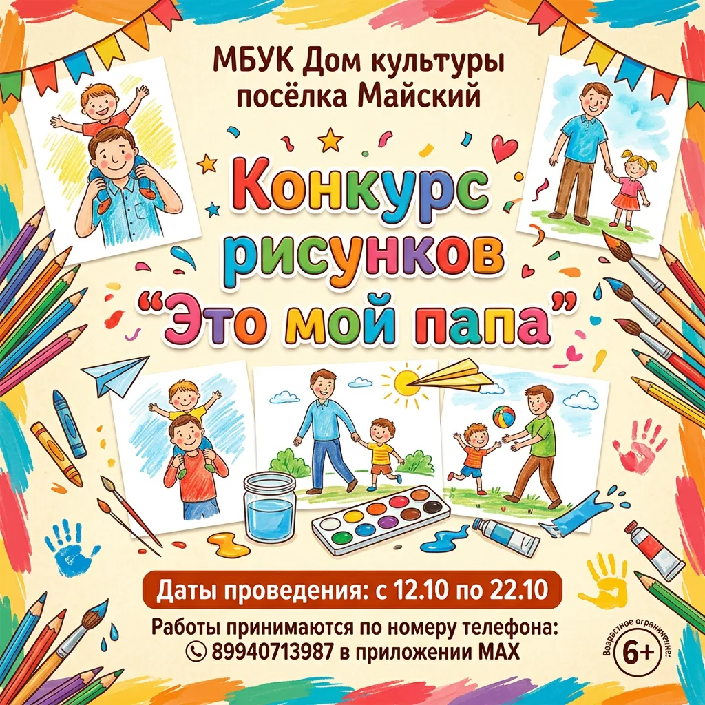 МБУК Дом культуры посёлка Майский приглашает детей принять участие в конкурсе рисунков ...