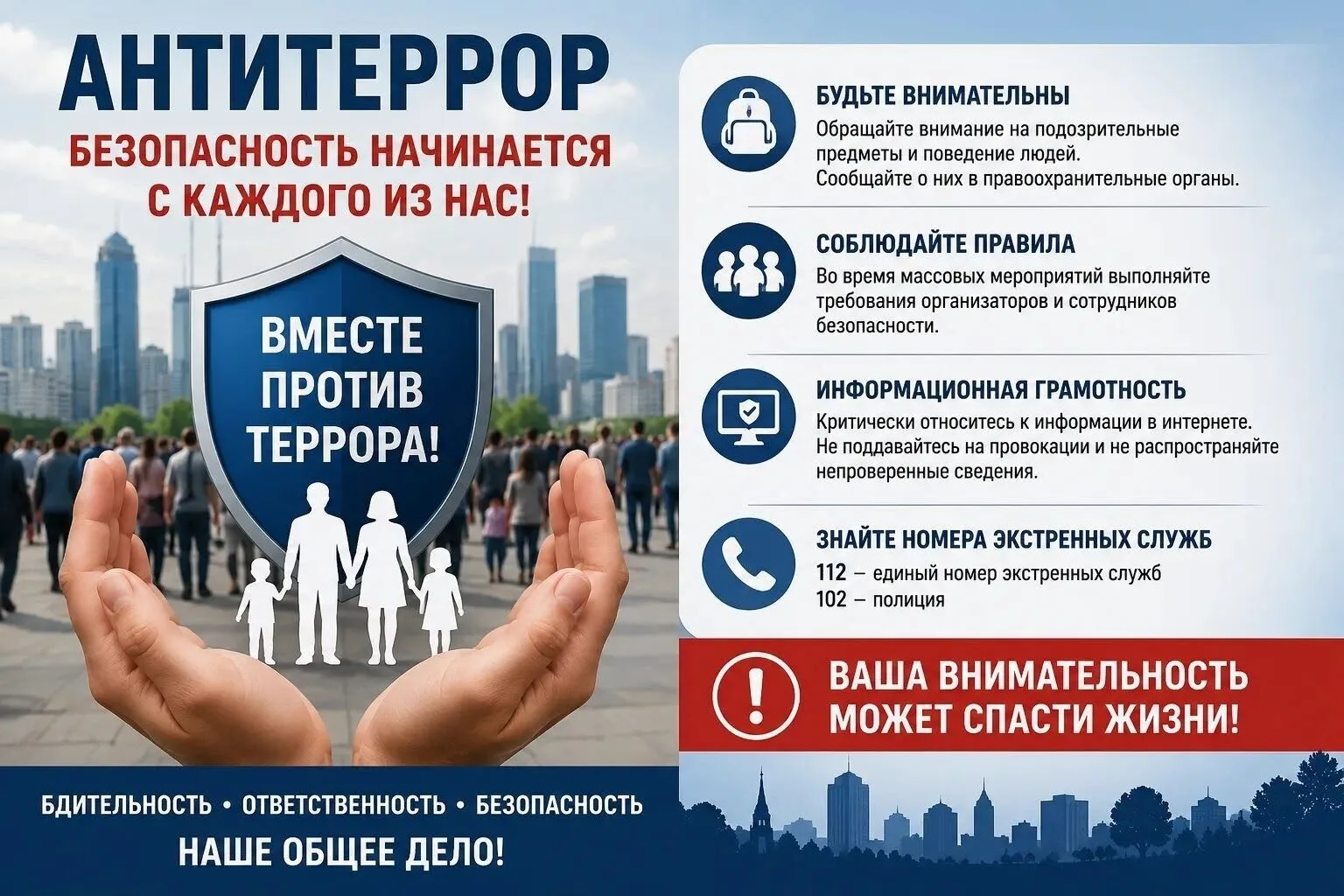 АНТИТЕРРОР: ПРОСТЫЕ ПРАВИЛА, КОТОРЫЕ СПАСАЮТ ЖИЗНИ