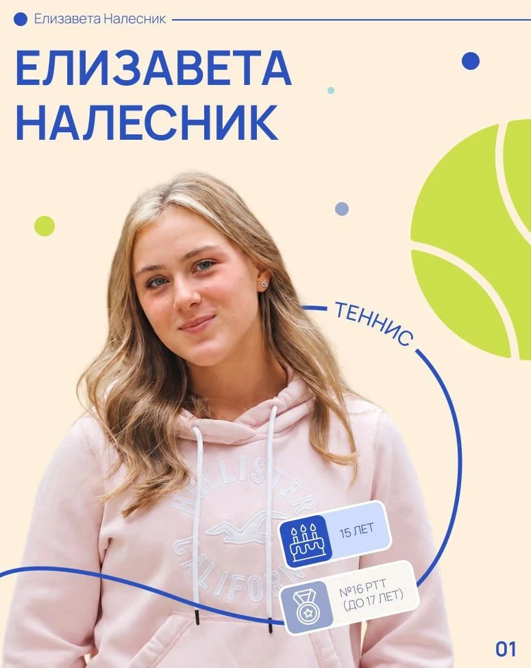 🎾 Сегодня знакомимся с Елизаветой Налесник — 16‑й ракеткой РТТ до 17 лет.