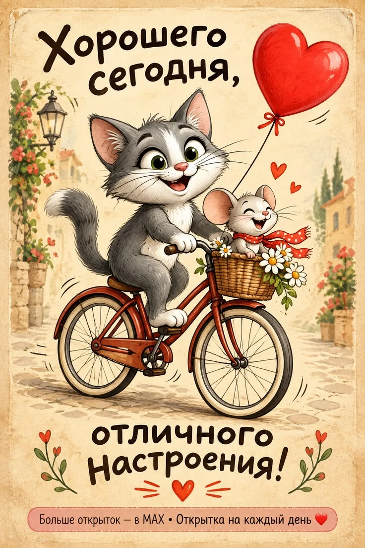 🥰 Ставьте реакции и делитесь открыткой с близкими ❤️