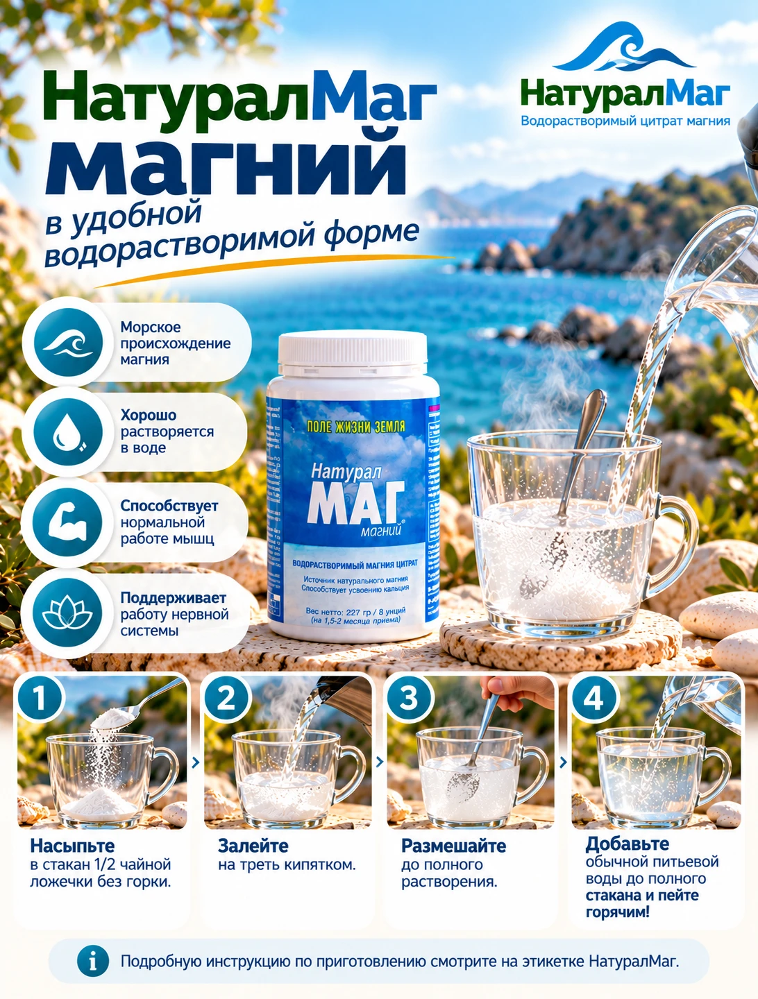 🌊 НатуралМаг: магний в удобной форме