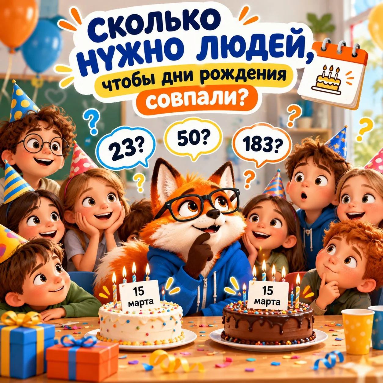 СКОЛЬКО НУЖНО ЛЮДЕЙ, ЧТОБЫ ДНИ РОЖДЕНИЯ СОВПАЛИ? 🎂