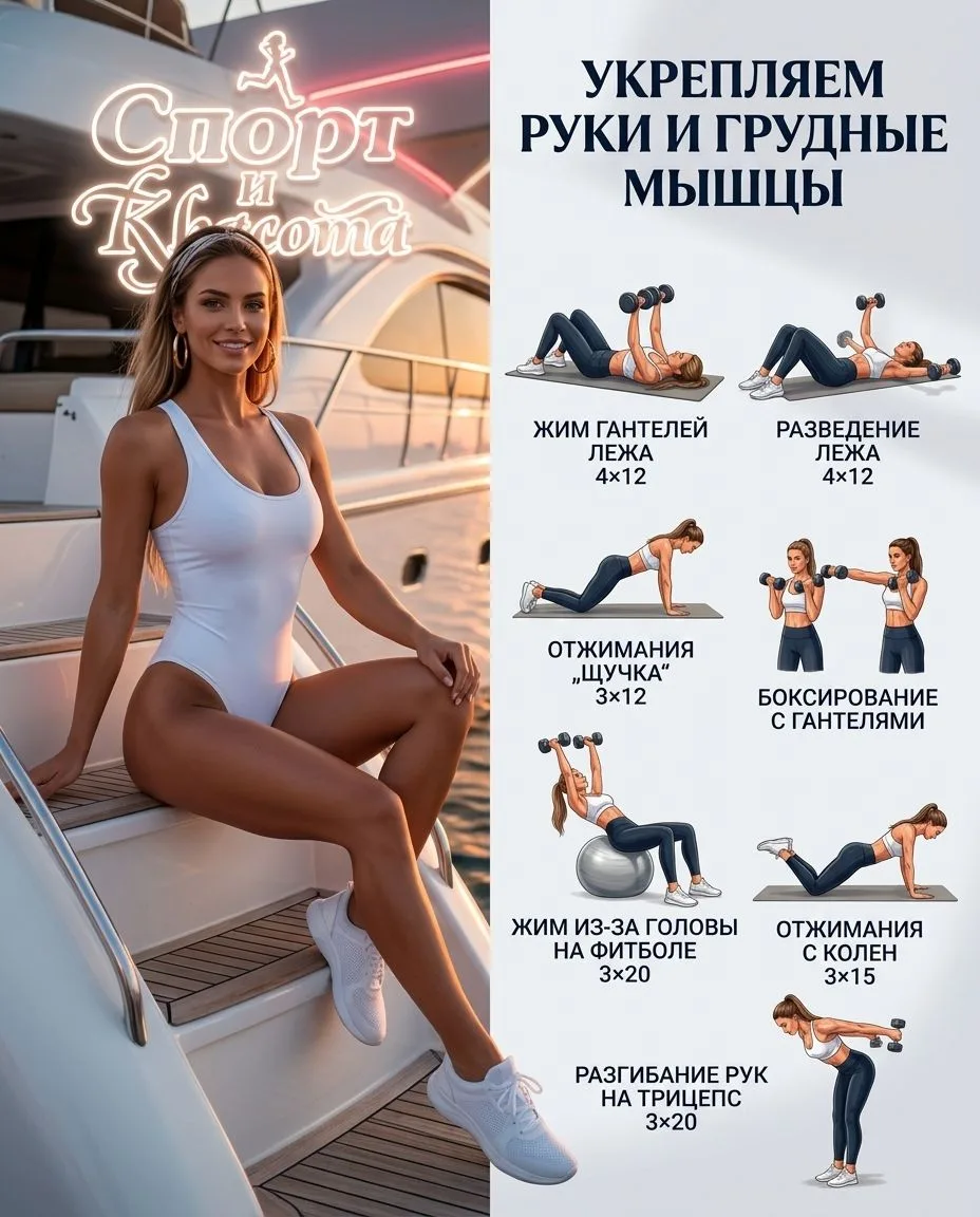 Укрепляем руки и грудь.🔥