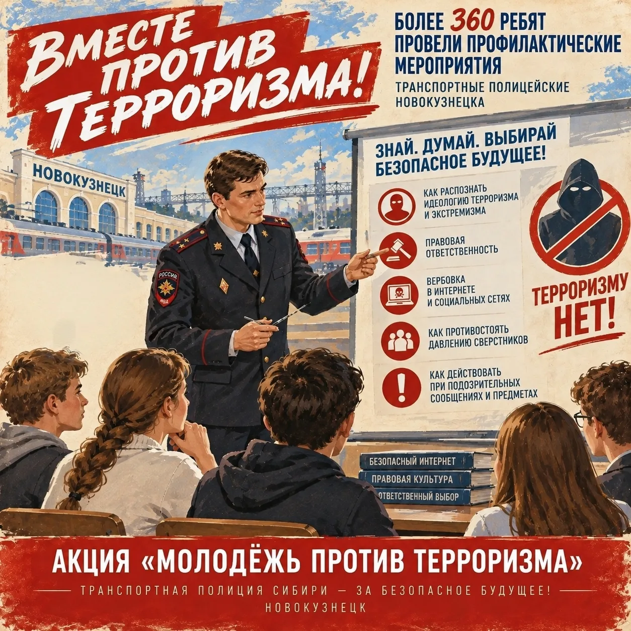 ❗️ Для более 360 ребят провели профилактические мероприятия по противодействию идеологи...