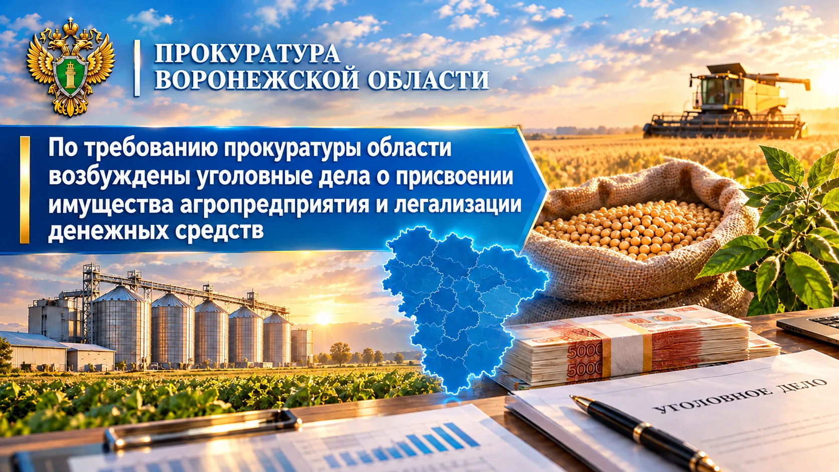 По требованию прокуратуры области возбуждены уголовные дела о присвоении имущества агро...