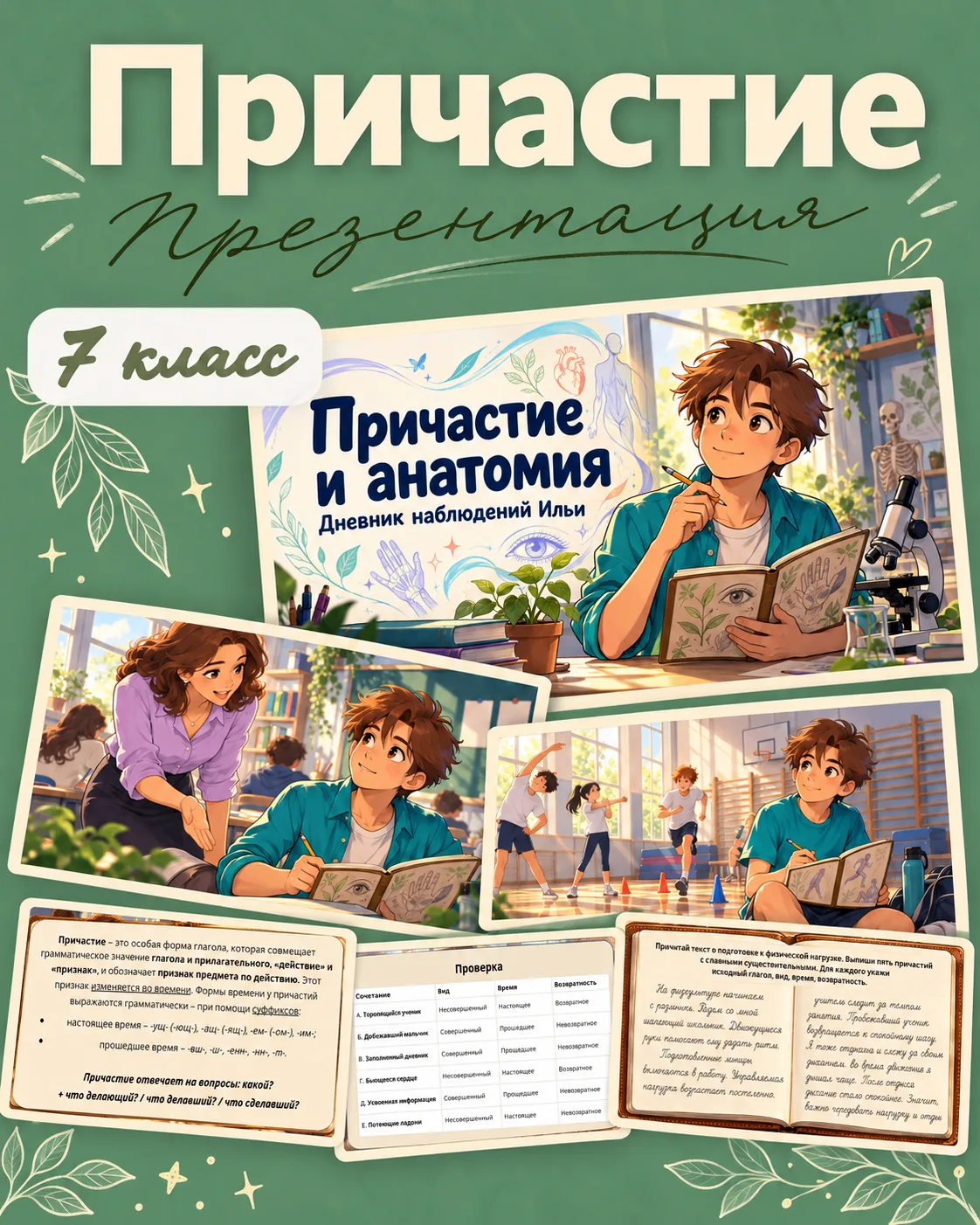 Для нашей рассылки я приготовила презентацию «Что такое причастие? Грамматические призн...