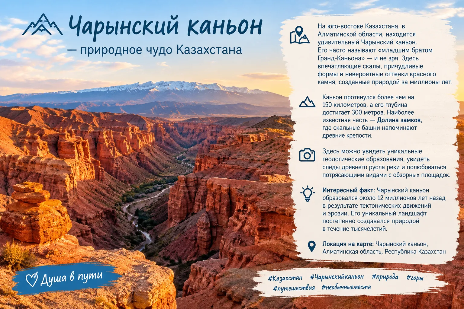 🏜️ Чарынский каньон — каменное царство посреди степей