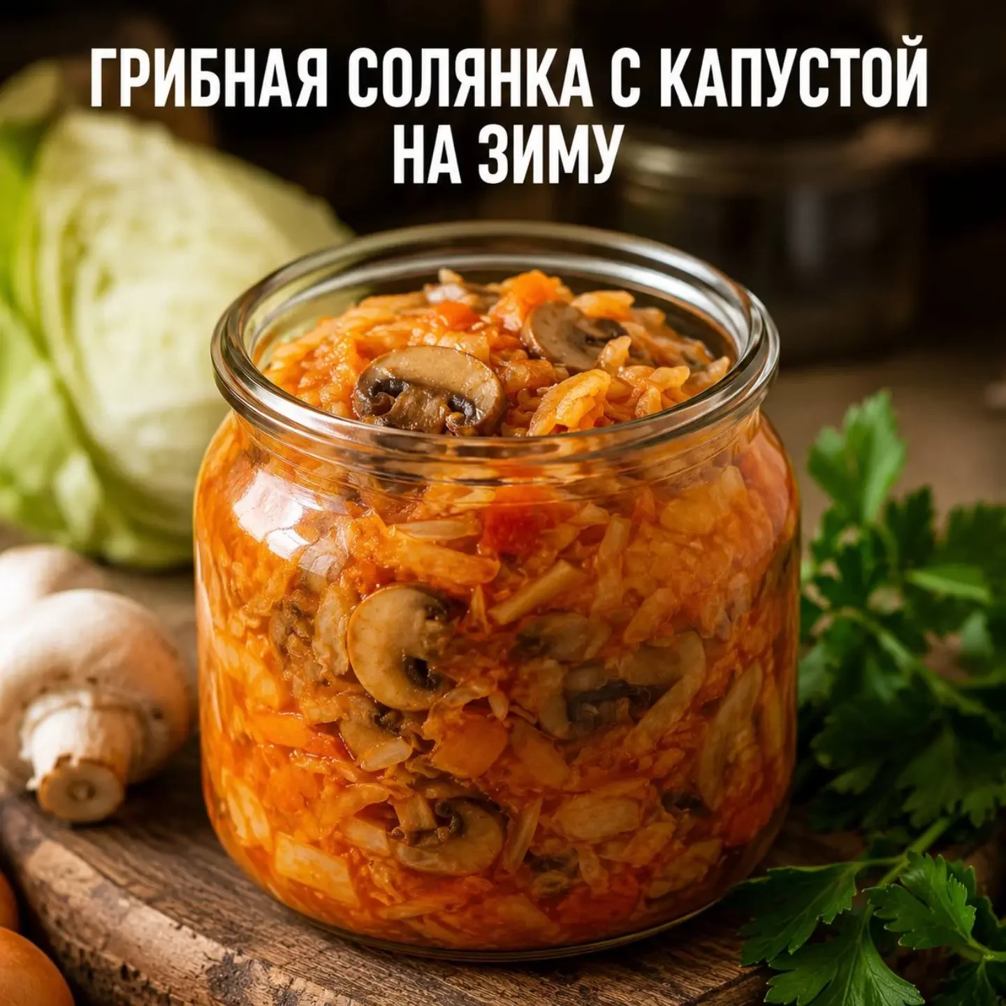 🍄 Грибная солянка с капустой на зиму