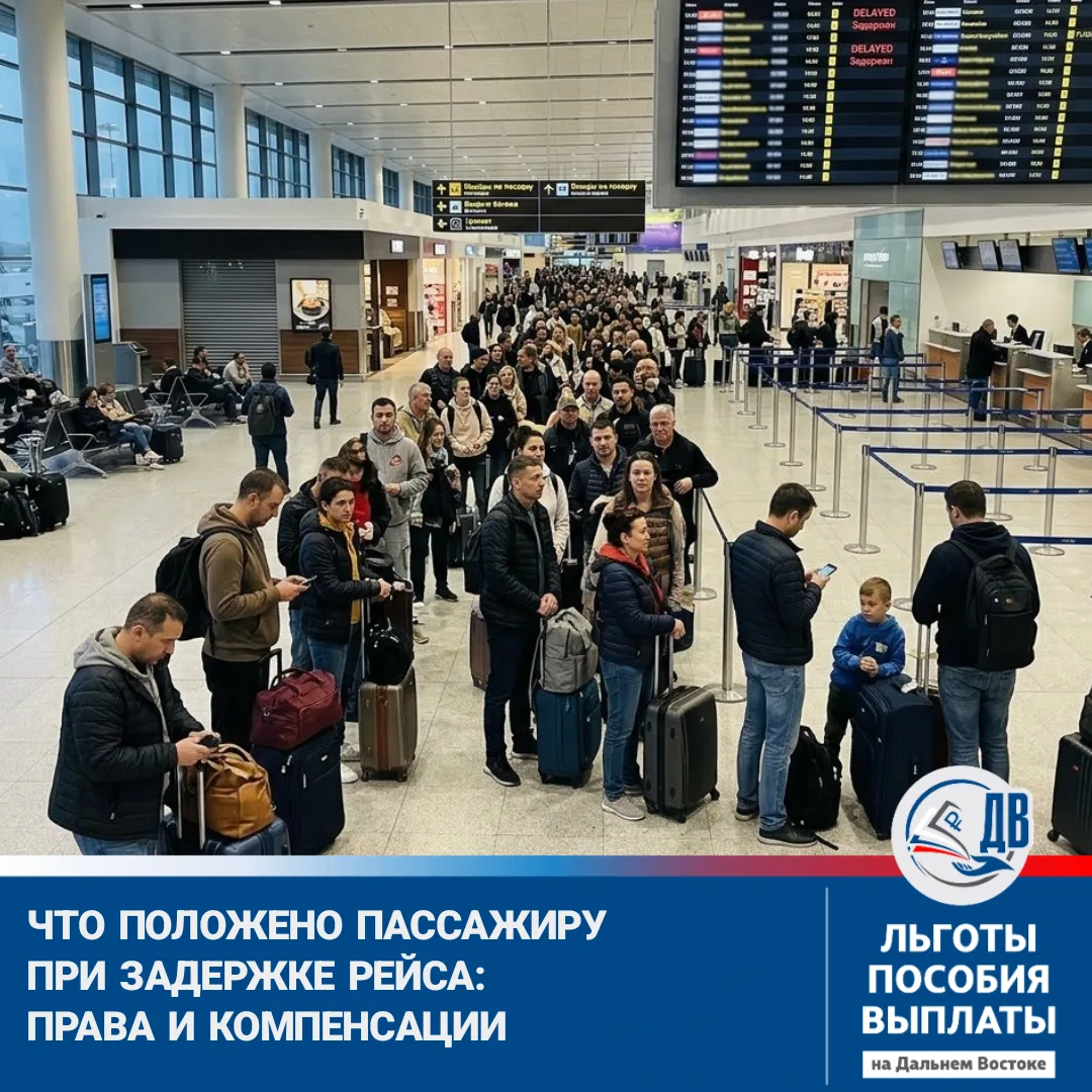 💡 Что обязан предоставить перевозчик при задержке рейса?
