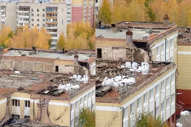 Ремонт в школе № 65 после пожара: тюменец обеспокоен ходом работ