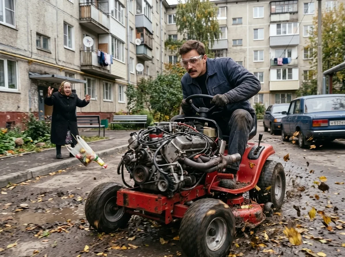 Раззодорил газон на скорости 240 км/ч. Садовый монстр Эллиота Лоу готов косить траву пр...