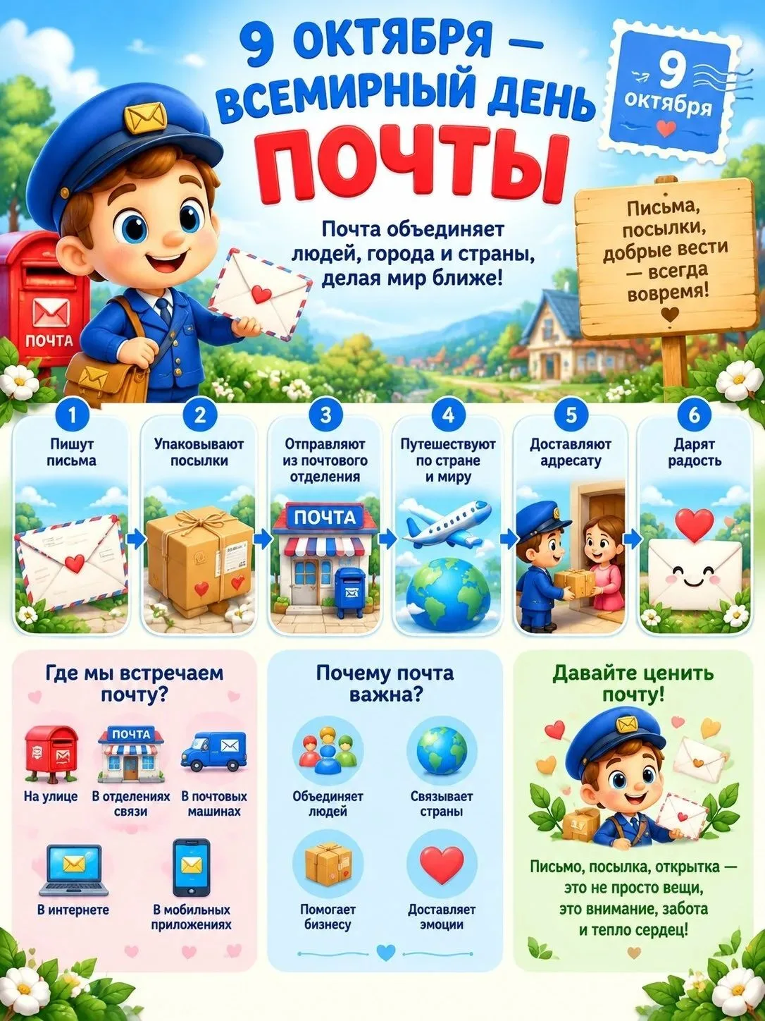 📬 9 октября - Всемирный день почты! 📬