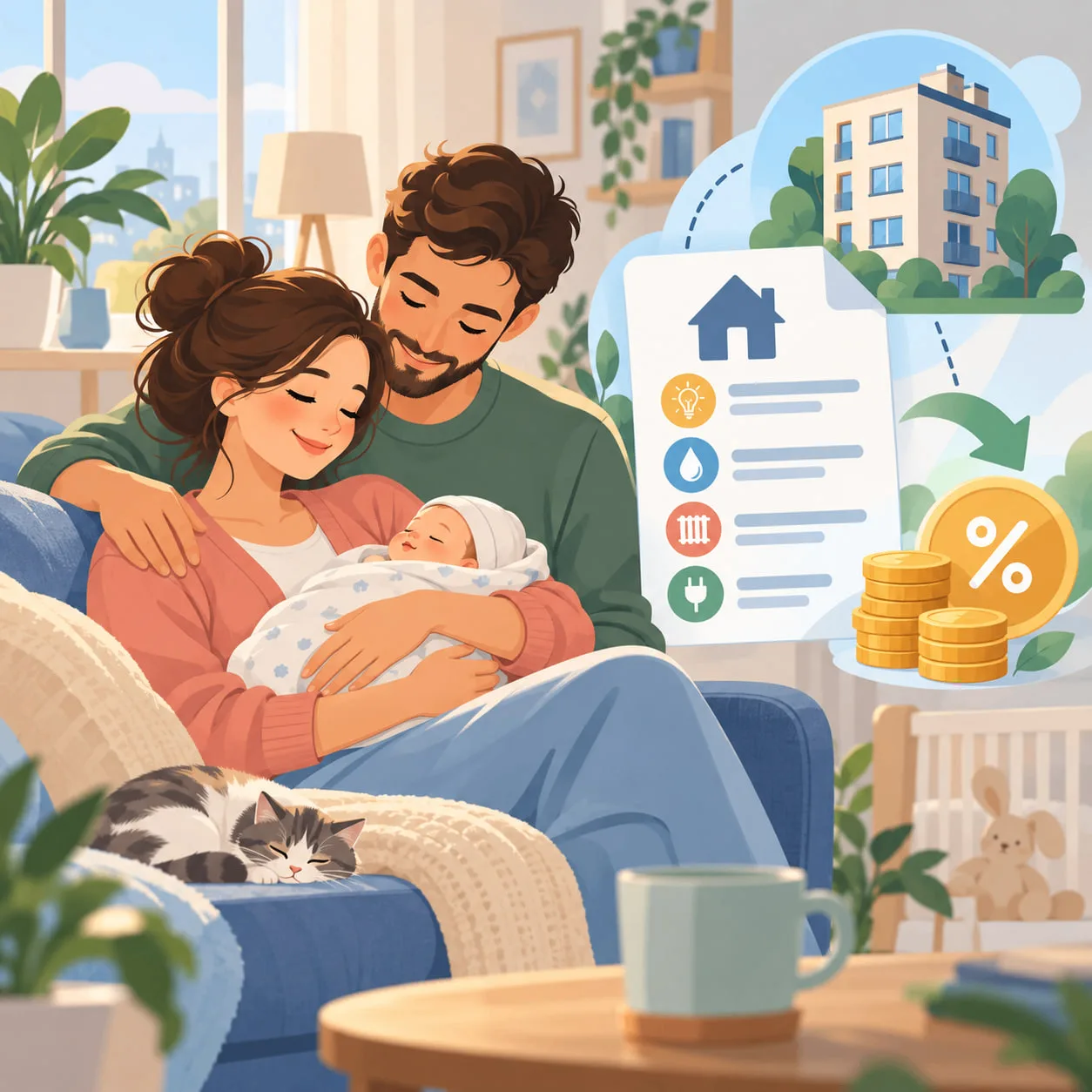 Семьям с новорождёнными хотят компенсировать 30% расходов на ЖКУ
