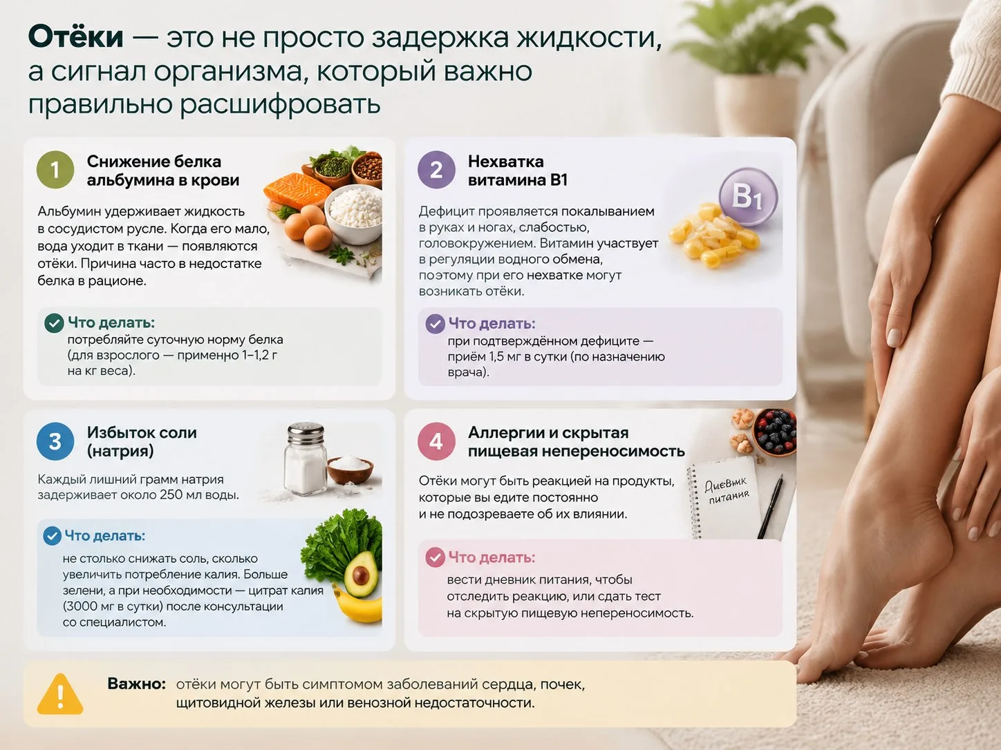 Отёки — это не просто задержка жидкости, а сигнал организма, который важно правильно ра...