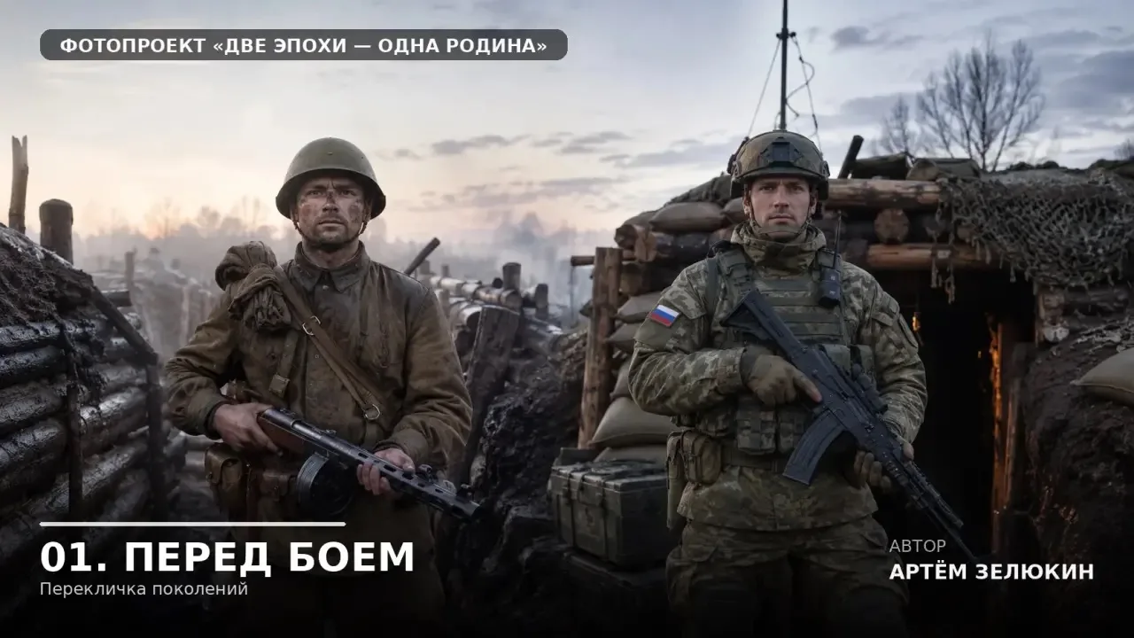 А вот, собственно, и сам фотопроект «Две эпохи — одна Родина» 📸