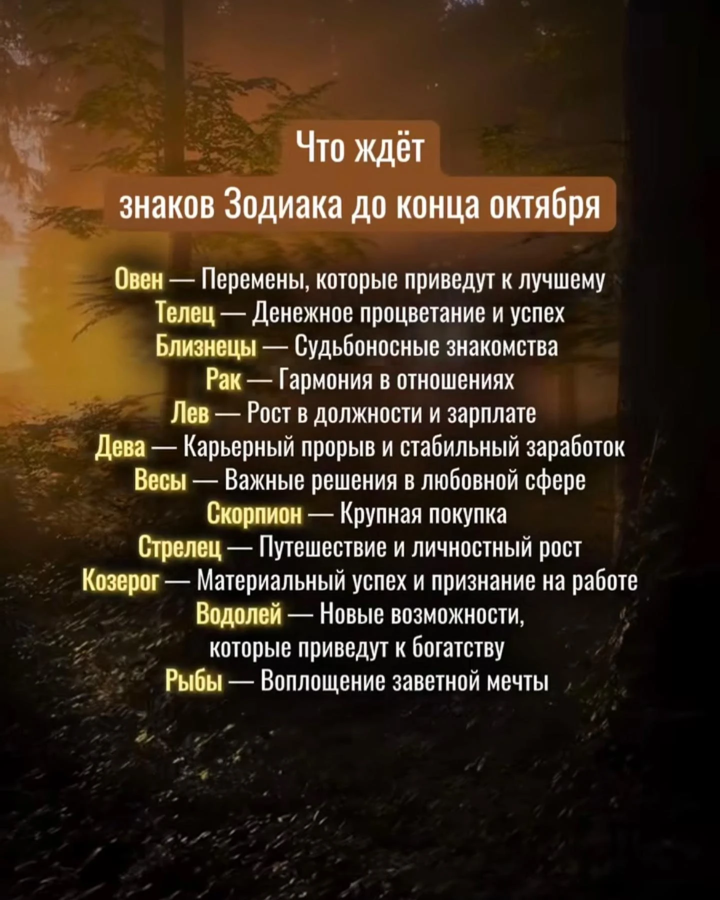 Что ждет знаков зодиака до конца октября?