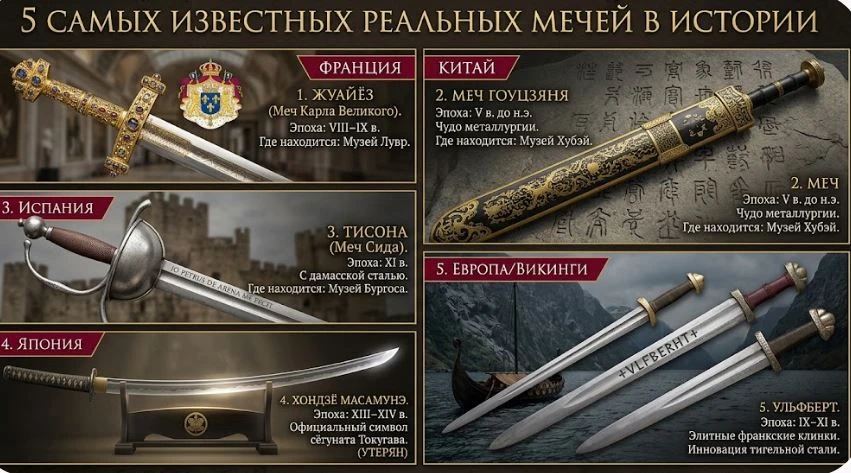 Забудьте про Экскалибур: 5 самых известных реальных мечей в истории