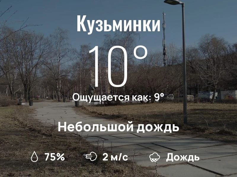 Что с погодой в Кузьминках?