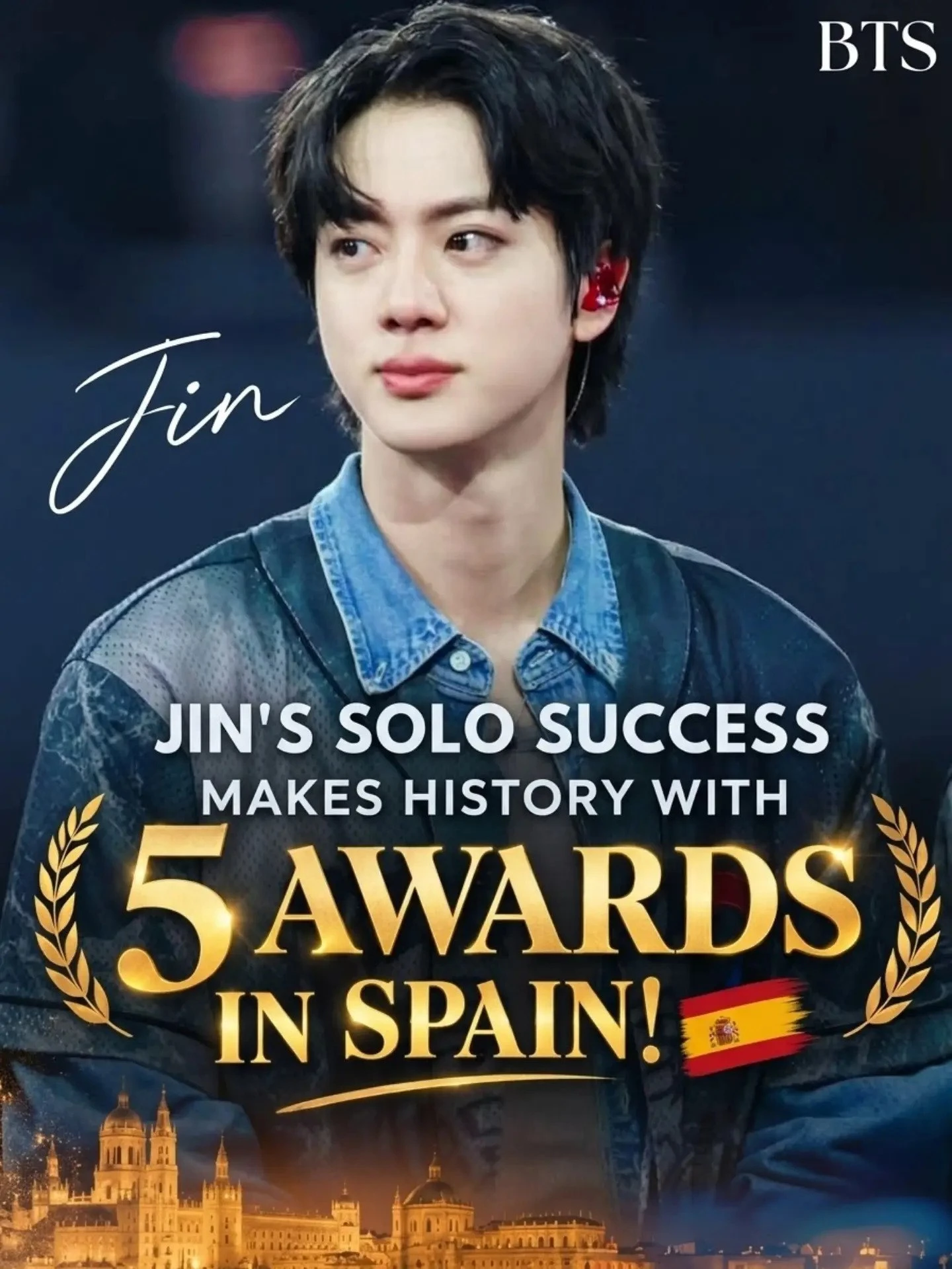 🇪🇸🏆 Исторический триумф: Ким Сокджин забирает 5 НАГРАД на Top 50 Music Awards 2026 в...