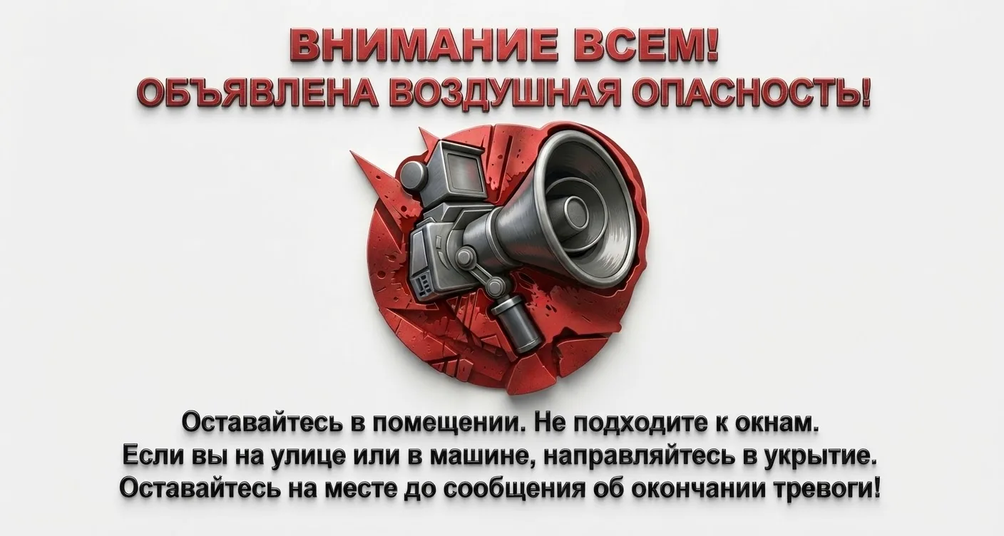 «Воздушная опасность» объявлена на территории Астраханской области в 01:13 14.10.2026 г...