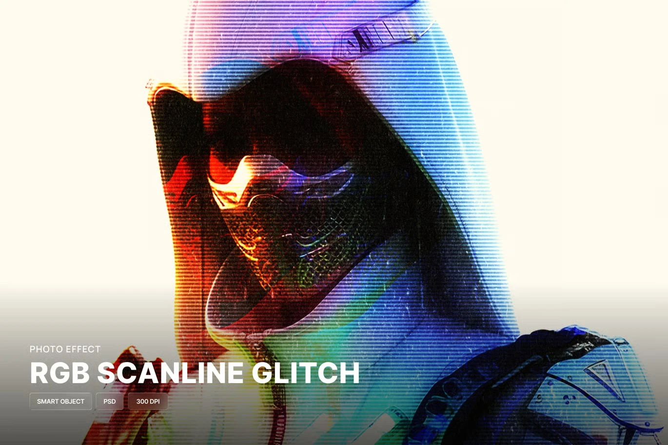 ✅ RGB Scanline Glitch Photo Effect