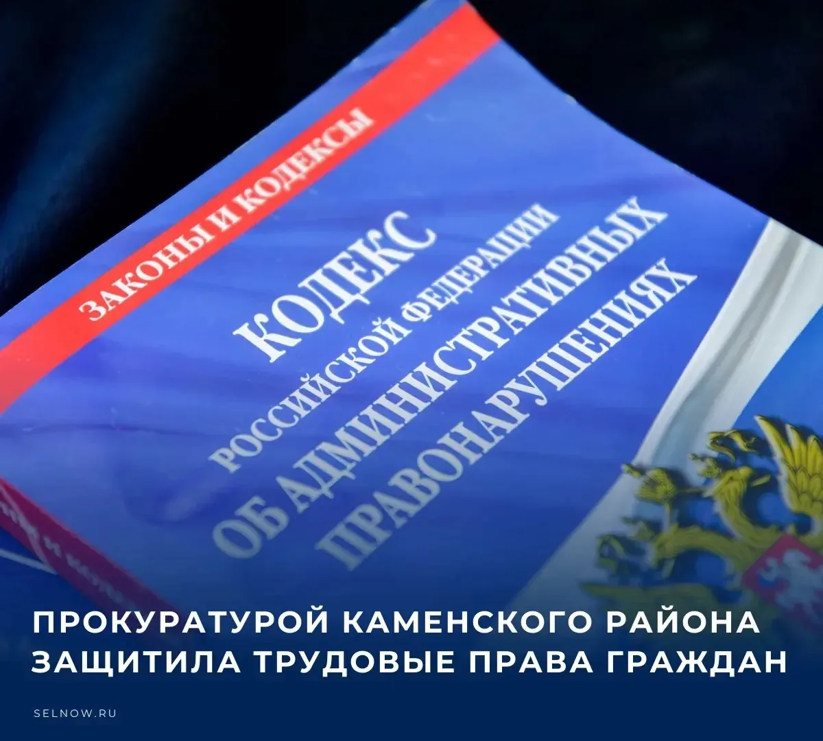 ⚖️ Прокуратурой Каменского района проведена проверка исполнения трудового законодательс...