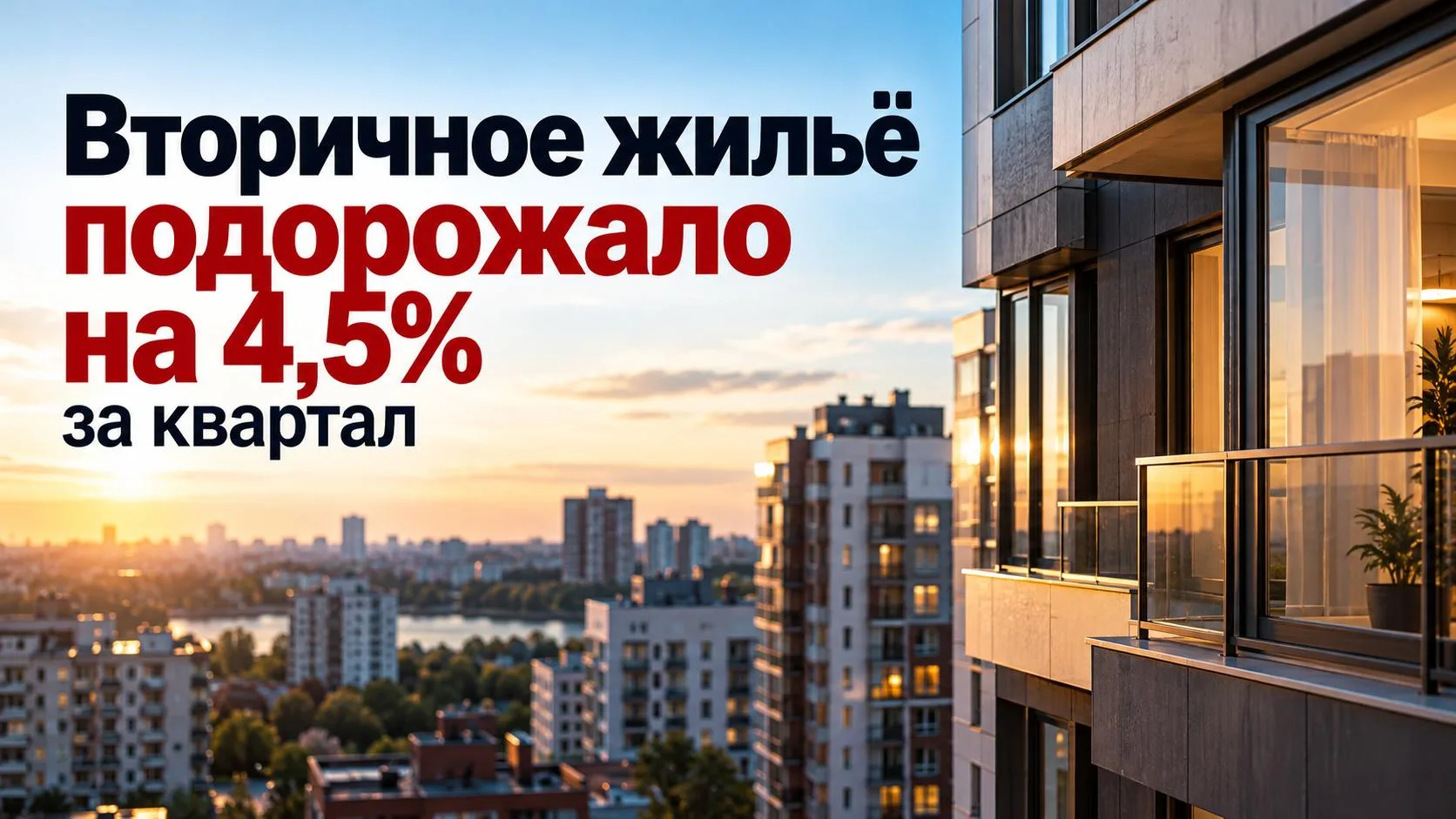 🏠 Вторичное жильё подорожало на 4,5 процента за квартал