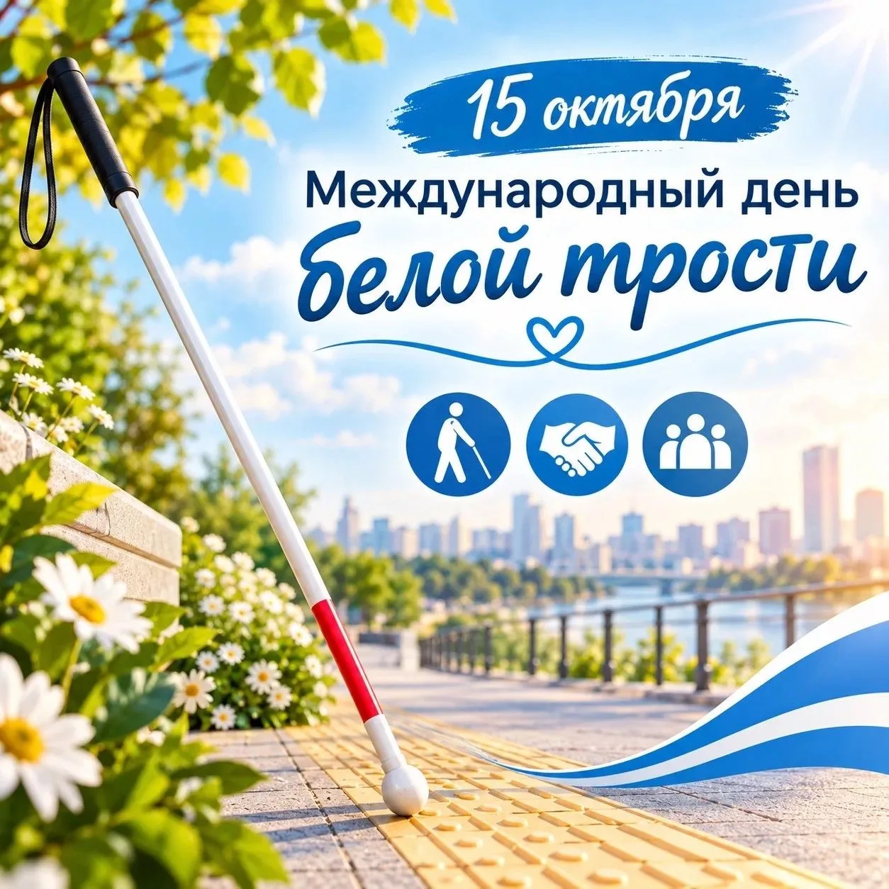 15 октября — Международный день белой трости