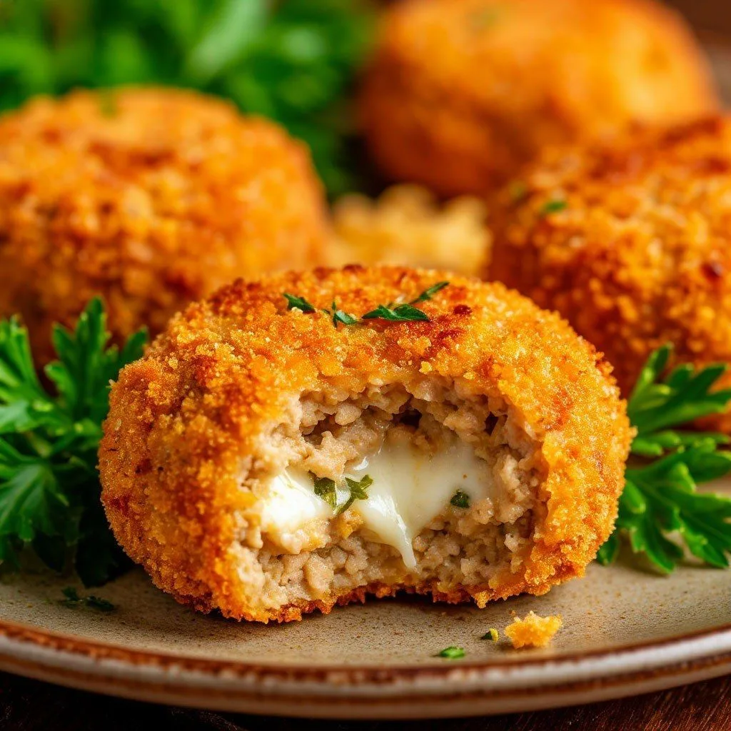 **Куриные митболы с моцареллой** 🧀🍗✨