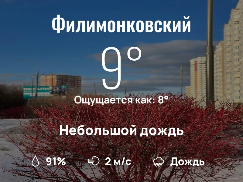 Что с погодой в Филимонковском?