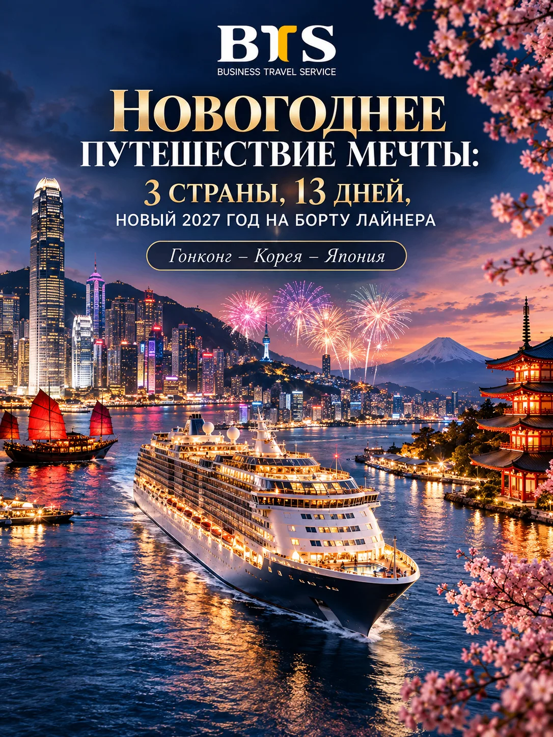 🎄 НОВОГОДНЕЕ ПУТЕШЕСТВИЕ МЕЧТЫ: 3 СТРАНЫ, 13 ДНЕЙ, НОВЫЙ 2027 ГОД НА БОРТУ ЛАЙНЕРА 🚢